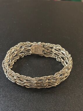 Vintage mesh chain sterling silver bracelet